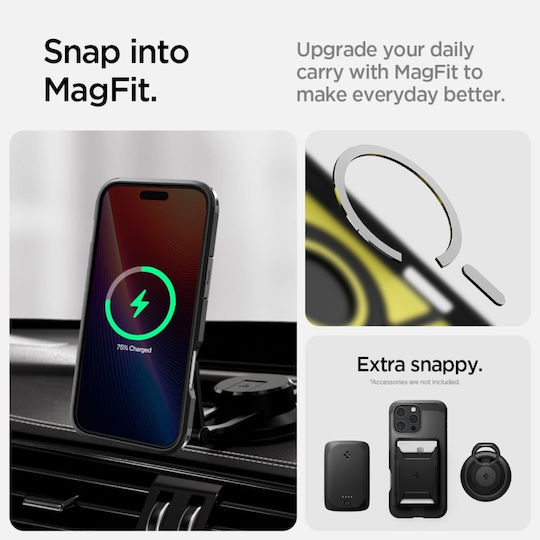 Spigen Ultra Hybrid MagFit Back Cover Plastic 2mm Black (iPhone 16 Pro)