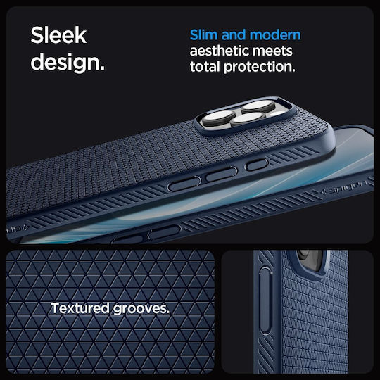 Spigen Liquid Air Umschlag Rückseite Silikon 0.3mm Marineblau (iPhone 17 Pro / iPhone 16 Pro)