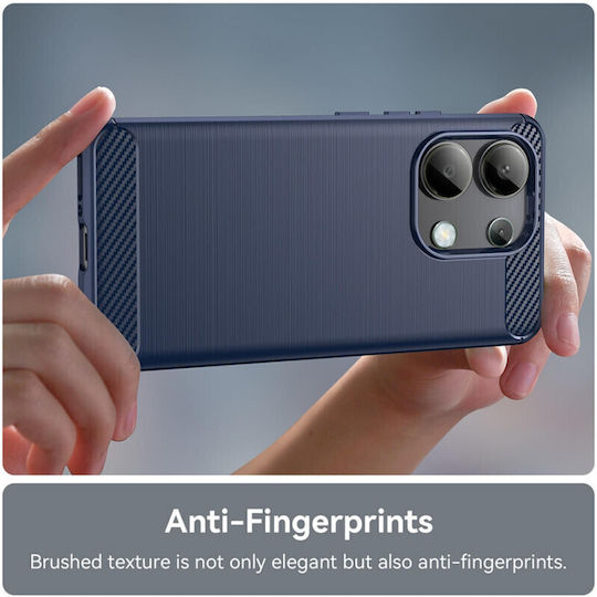 Techsuit Carbon Back Cover Silicon Albastru (Redmi Note 13 4G)