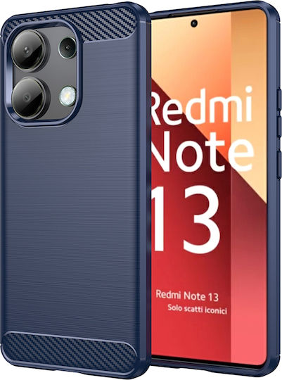 Techsuit Carbon Back Cover Silicon Albastru (Redmi Note 13 4G)
