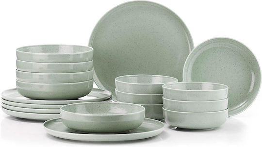 Kutahya Porselen Green Porcelain Dinnerware Set 24pcs