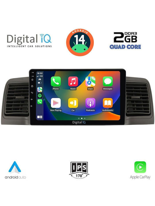Digital IQ Ηχοσύστημα Αυτοκινήτου για Toyota Corolla 2001-2006 (Bluetooth/USB/AUX/WiFi/GPS/Apple-Carplay/Android-Auto) με Οθόνη Αφής 9"