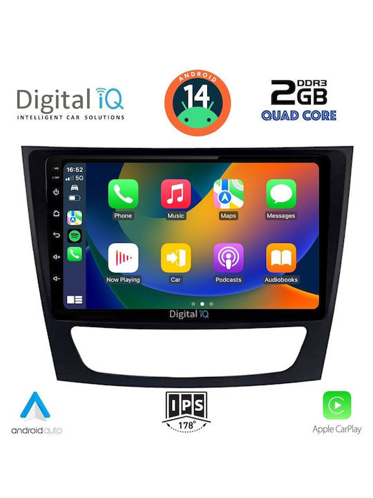 Digital IQ Sistem Audio Auto pentru Mercedes-Benz Clasa E / Clasa CLS 2003-2009 (Bluetooth/USB/AUX/WiFi/GPS/Apple-Carplay/Android-Auto) cu Ecran Tactil 9"