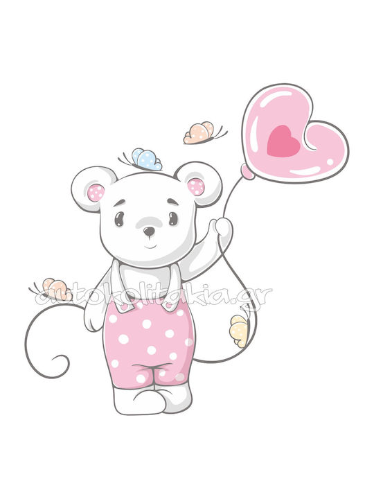Wall Sticker Little Bear with Balloon 49cm X 50cm