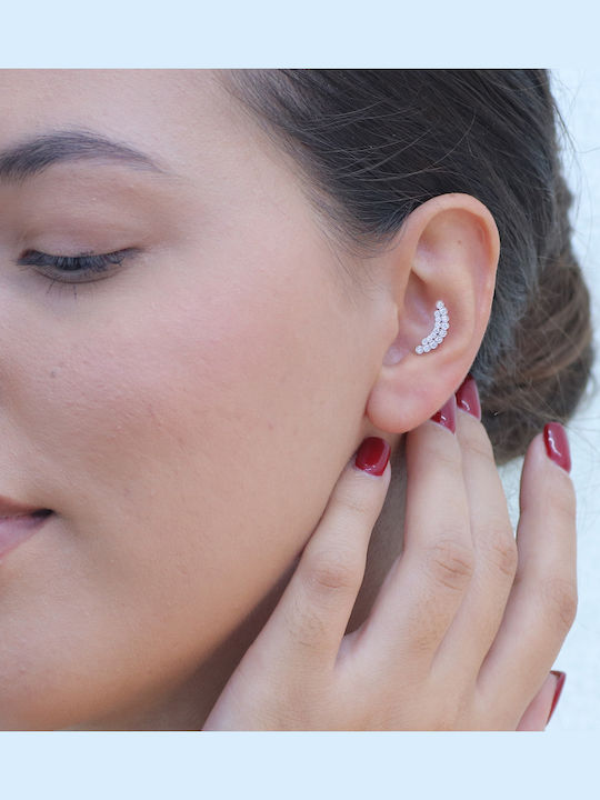 Piercing-Ohrring aus Weißgold 18K