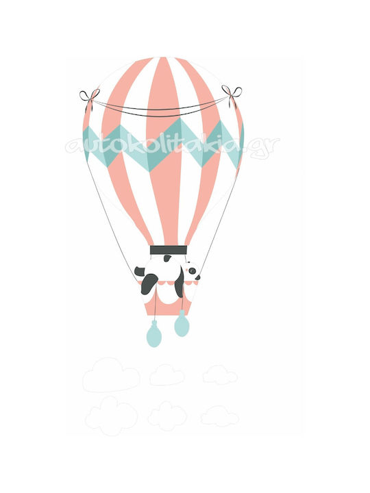 Panda Hot Air Balloon Wall Sticker 2 Sets 6 Clouds 80cm X 50cm