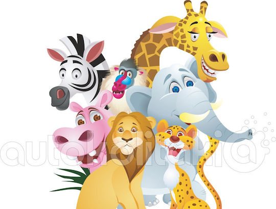 Wall Sticker Happy Animals 90cm X 90cm