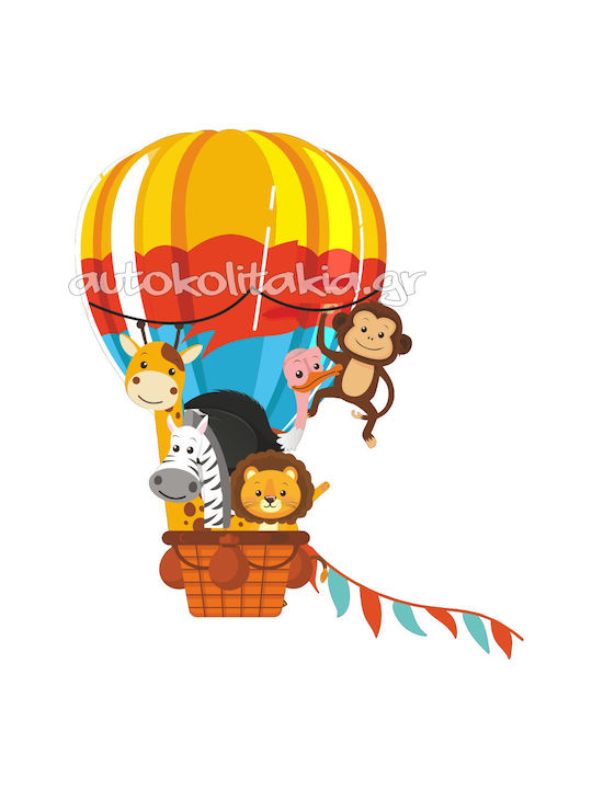Hot Air Balloon with Animals Wall Sticker 70cm X 80cm