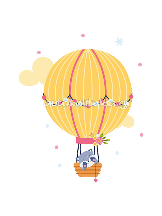 Hot Air Balloon Animals Wall Sticker 4 50cm X 80cm