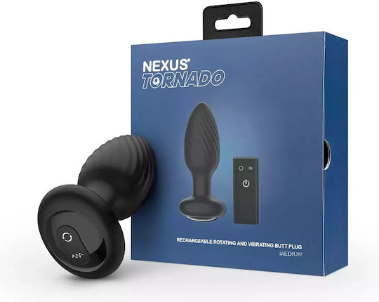 Dop Anal Rotativ și Vibrant Nexus Tornado + Telecomandă Negru