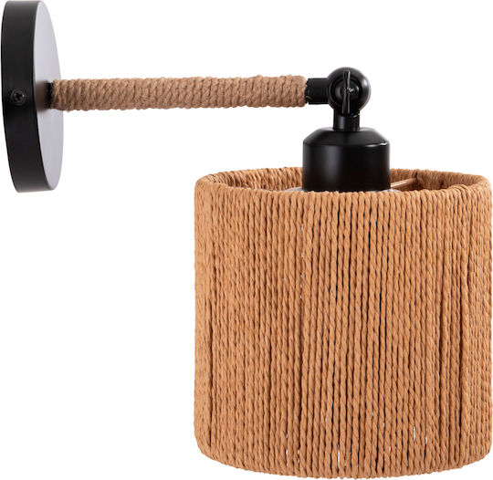 HomeMarkt Lant Klassisch Leuchte Wand mit Fassung E27 Schwarz 15x15x15cm