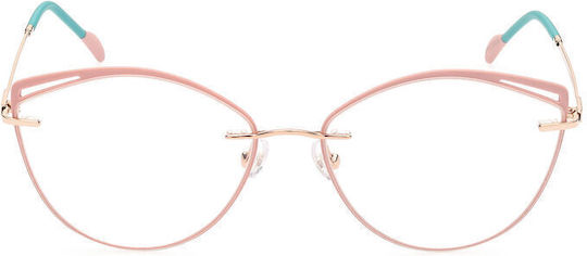 Emilio Pucci Weiblich Metallisch Brillenrahmen Katzenauge Rosa EP5194 074