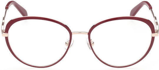 Emilio Pucci Metal Eyeglass Frame Cat Eye Red EP5187 068