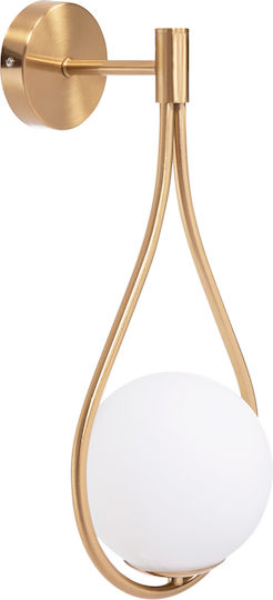 HomeMarkt Bais Modern Wall Lamp with E27 Lamp Bulb Base Gold 21x4cm