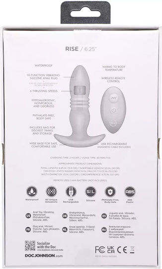 Doc Johnson Silikon Anal Plug Fernbedienung Rise
