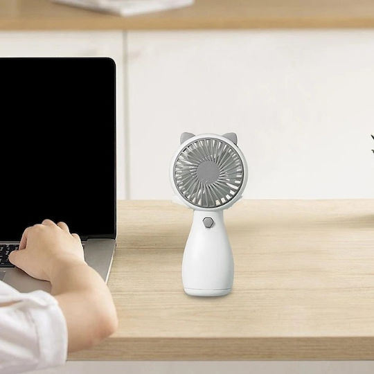 Portable Hand Desk Fan Powerful Silent Motor Lithium Ion Battery Cord White 12 Cm Original Deals