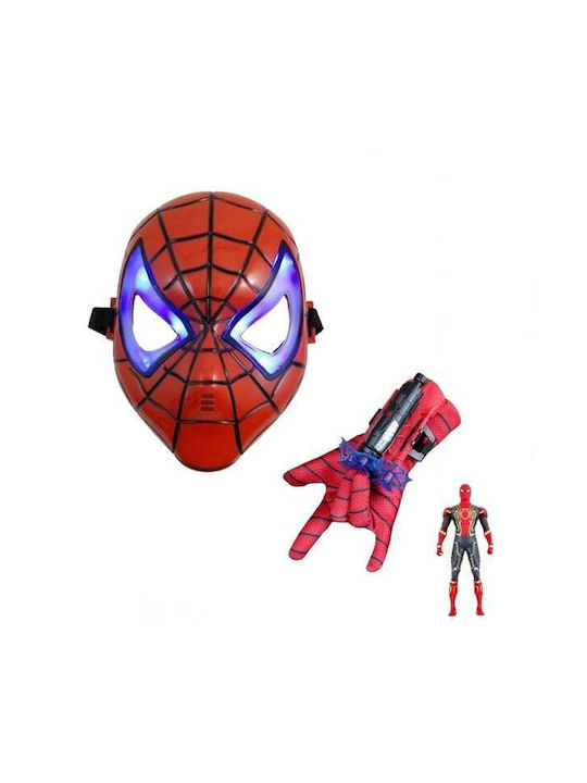 Carnival Mask Full Face Spiderman With Light Red