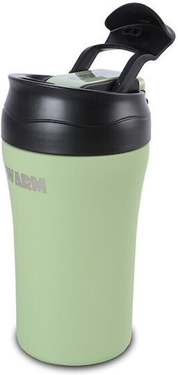 Nava Glas Thermosflasche Rostfreier Stahl BPA Frei 450ml Green mit Stroh