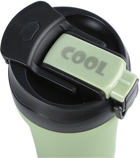 Nava Glas Thermosflasche Rostfreier Stahl BPA Frei 450ml Green mit Stroh
