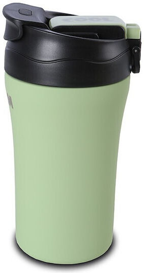 Nava Glas Thermosflasche Rostfreier Stahl BPA Frei 450ml Green mit Stroh