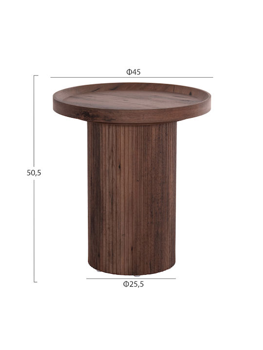 Round Side Table Margon Wooden Dark Brown L45xW45xH50cm.