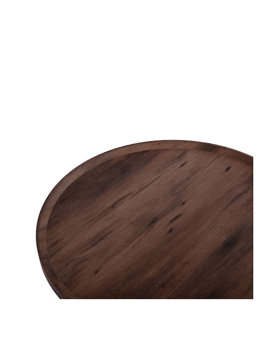 Round Central Coffee Table Margon Wooden Dark Brown 80x80x40cm