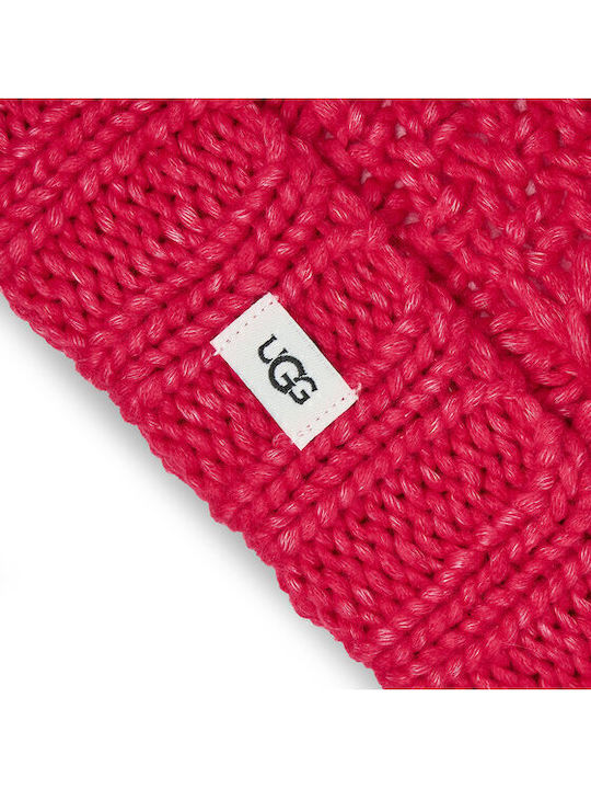 Kids Beanie Set with Gloves Knitted Fuchsia