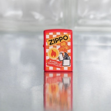 Zippo Retro Brichetă Rezistentă La Vânt Cu Flacără În Culoare Roșie
