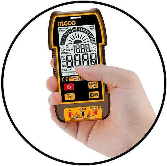 Ingco Multimetru digital RMS real cu Măsurare AC / DC / Rezistență DM16004