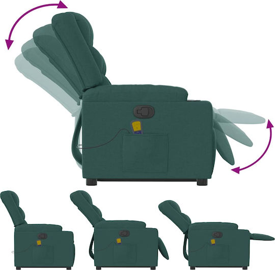 Relaxsessel Friseurwaschbecken mit Fußhocker Dark Green Dark Green 77x93x99cm