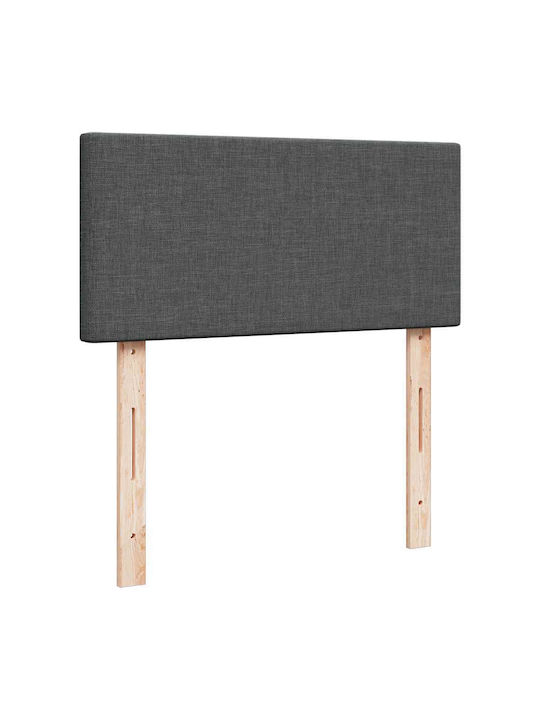 vidaXL King Size Fabric Upholstered Bed Dark Grey with Slats and Mattress 180x200cm