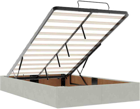 Doppeltes Bett Mit Stoff in Hellgrau Mit Lattenrost Und Matratze 120x190cm