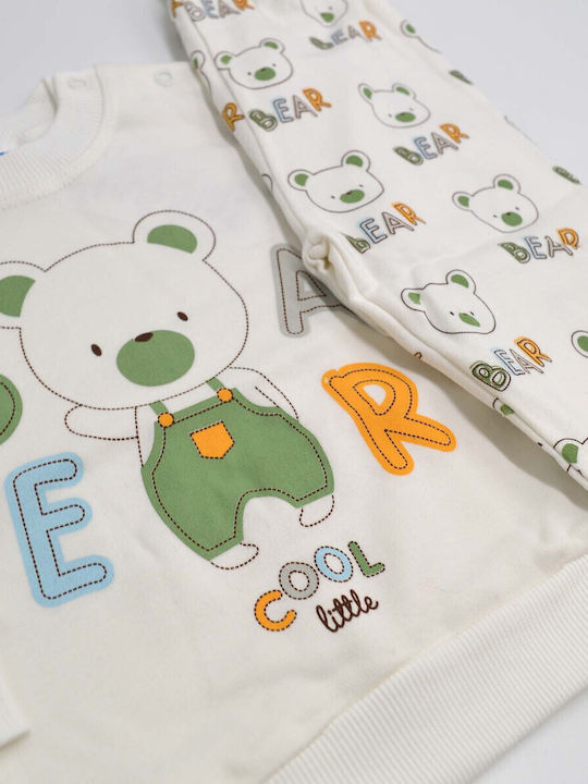 Extan Bebe Kids' Pajamas Winter Ecru/Green