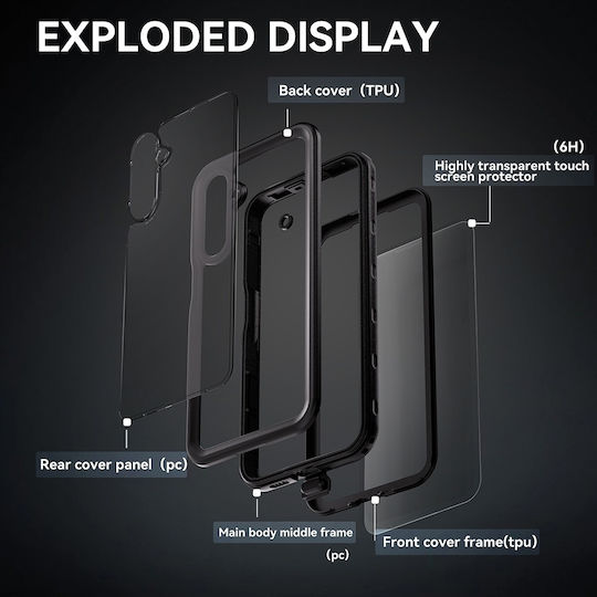 Shellbox Back Cover Σιλικόνης Αδιάβροχο Μαύρο (Galaxy A16)