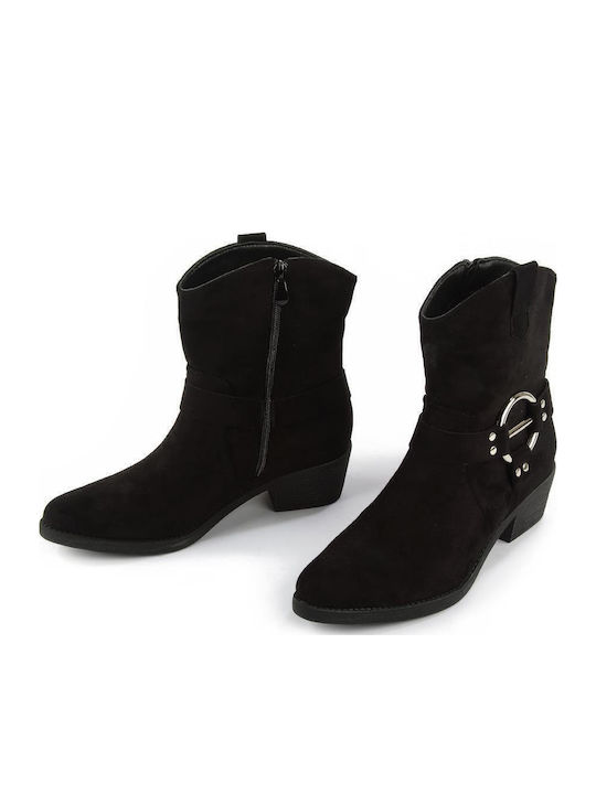 Wildleder Stiefeletten Damen Schwarz