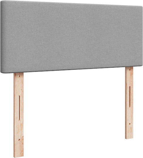 Semi-Double Bed Upholstered with Light Grey Fabric with Slats & Mattress 120x200cm