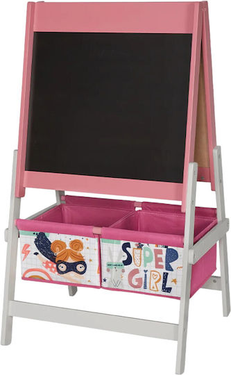 Ginger Home 3 In 1 Children's Drawing Easel Black Board White Board Paper Roll Super Girl
