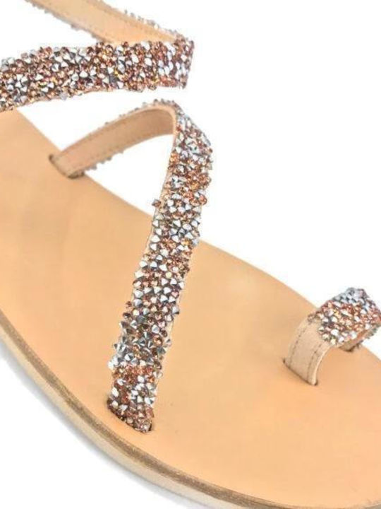 Sofia Manta Leather Women's Flat Sandals Coral Rocks