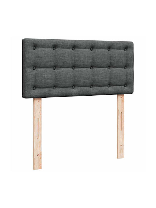 King Size Upholstered Bed with Fabric Dark Grey with Slats & Mattress 180x200cm