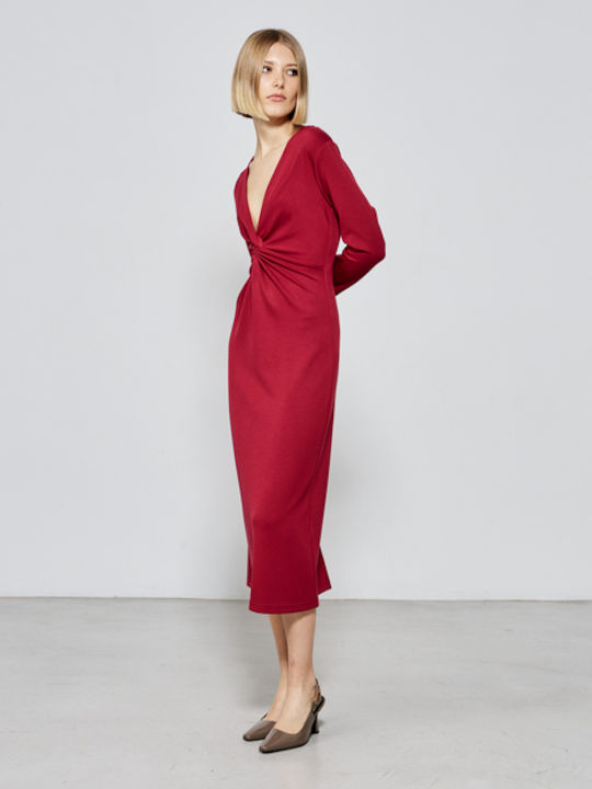 Midi Dress for Wedding / Christening Bordeaux