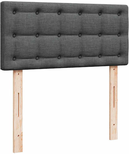 King Size Upholstered Bed with Fabric Dark Grey with Slats & Mattress 180x200cm