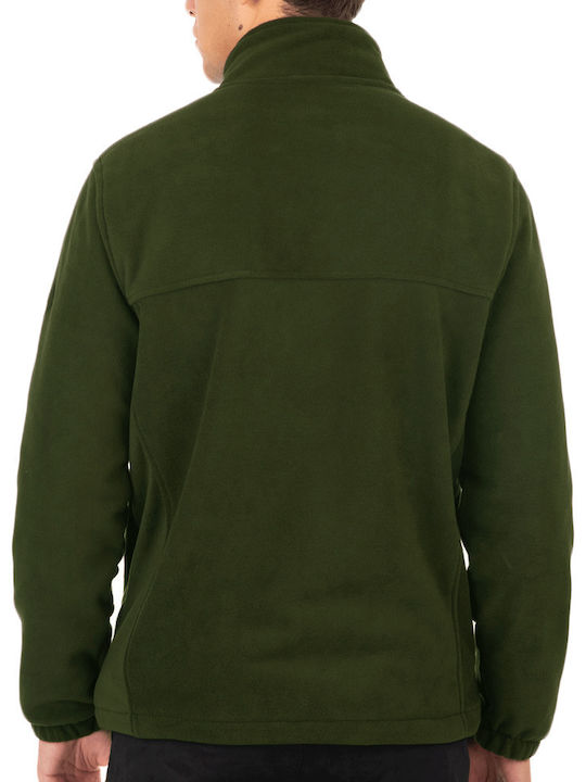 Men's Fleece Cardigan Khaki