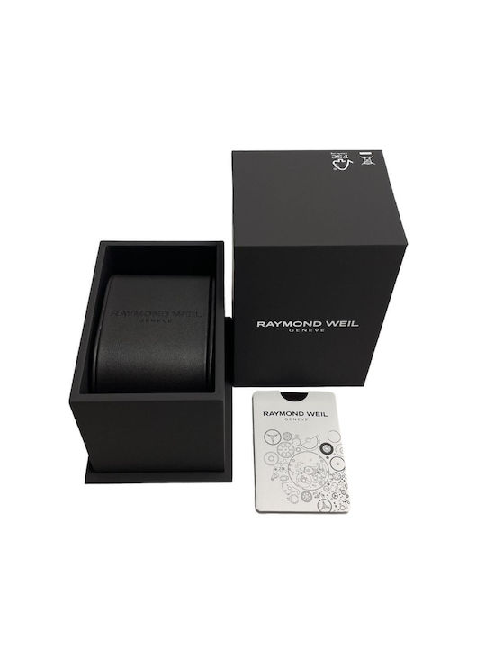Raymond Weil Ανδρικό Ρολόι 39.5mm Μπαταρίας με Γκρι Δερμάτινο Λουράκι