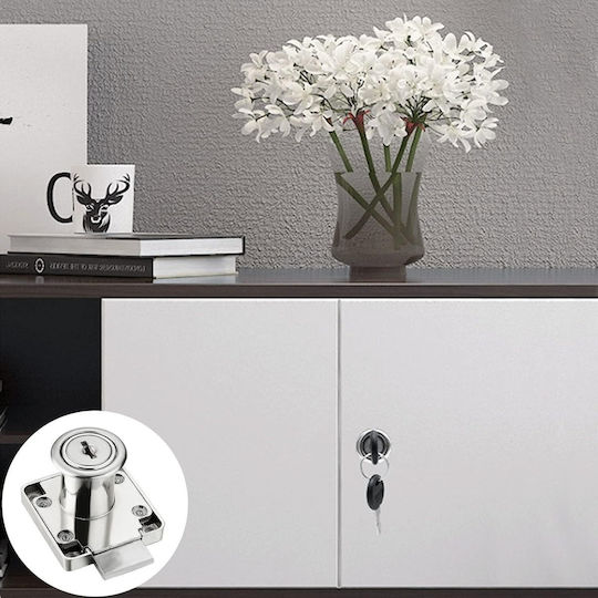 Screw-On Cabinet Furniture Lock 2 Keys 40 X 40 Mm
