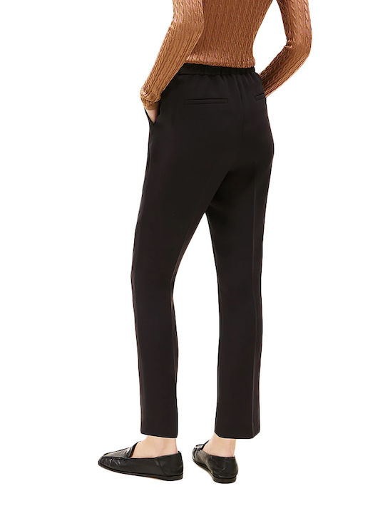 Tommy Hilfiger Women's Crepe Capri Trousers with Elastic in Slim Fit Black