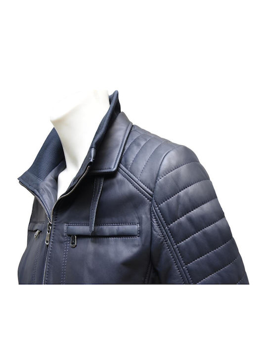 Leather Jacket D.blue T