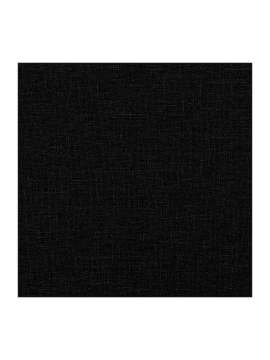 Double Upholstered Bed Base with Fabric Black with Storage Space & Slats for Mattress 140x200cm