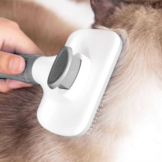Professional Self-Cleaning Pet Brush Gray