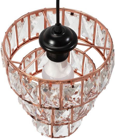 Toolight Hängelampe Rose Gold mit Kristallen