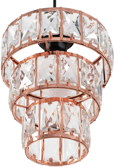 Toolight Hängelampe Rose Gold mit Kristallen